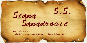 Stana Sanadrović vizit kartica